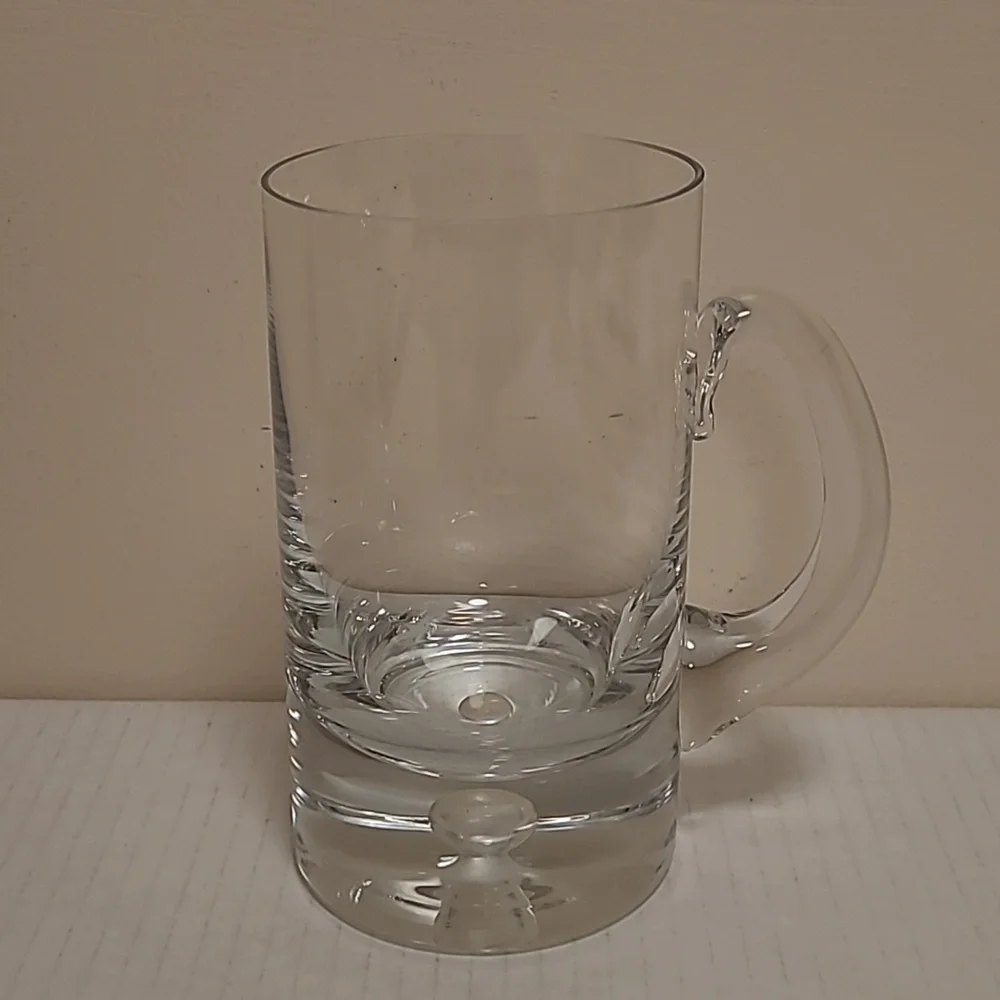 Glass Beer Mug with Bubble in Base